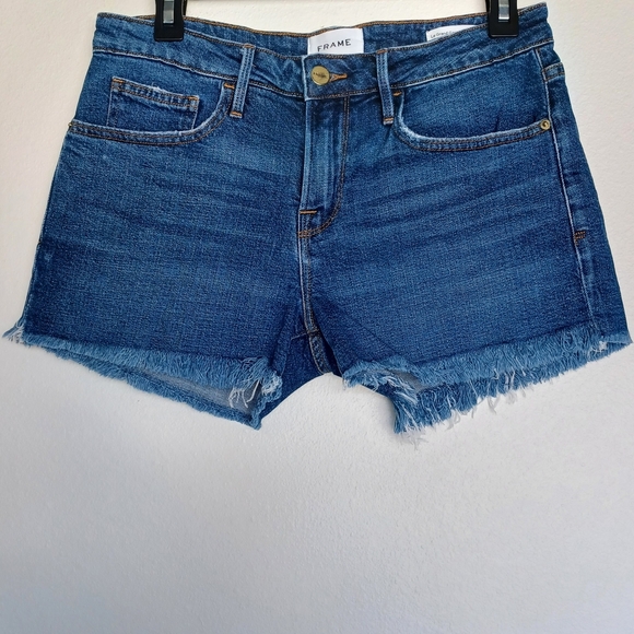 Frame Le Grand Garcon Cutoff Frayed Denim Shorts Sold on REVOLVE, Boho, Grunge - Picture 3 of 13